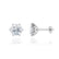 ELOISE - Round Moissanite 18k White Gold Lotus Leaf Stud Earrings Earrings Lily Arkwright