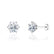ELOISE - Round Moissanite Platinum Lotus Leaf Stud Earrings Earrings Lily Arkwright