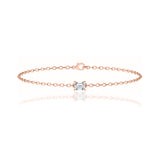 JADA - Emerald Lab Diamond Solitaire Bracelet 18k Rose Gold Bracelet Lily Arkwright