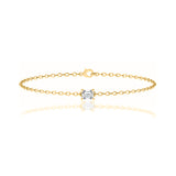 JADA - Emerald Lab Diamond Solitaire Bracelet 18k Yellow Gold Bracelet Lily Arkwright