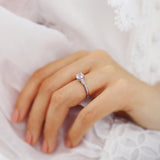 LOVETTA - Round Chatham® Alexandrite & Diamond Baguette Platinum Trilogy Engagement Ring Lily Arkwright