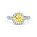 OPHELIA - Lab Grown Yellow Sapphire & Diamond Platinum 950 Halo Engagement Ring Lily Arkwright